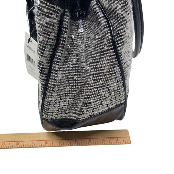 NWT NINE WEST Handbag Satchel Double Handle Black White Sequins  15x10x5.5" NEW‎ - Picture 10 of 13